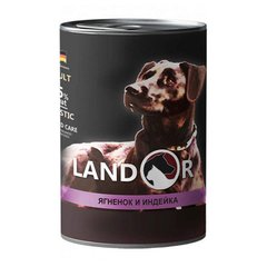 Landor (Ландор) Adult All Breed Lamb&Turkey - Консервований корм з ягням і індичкою для собак всіх порід 400 г
