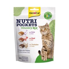GimCat (ДжимКет) Nutri Pockets Country Mix - Ласощі Кантрі мікс з качкою, яловичиною та індичкою для котів 150 г