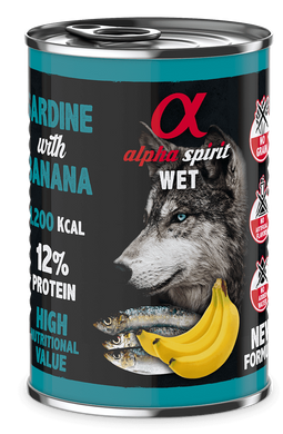 Alpha Spirit (Альфа Спирит) Sardine with Banana - Влажный корм для взрослых собак с сардиной и бананами 400 г