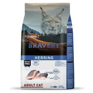 Bravery (Бравері) Herring Adult Cat - Сухий корм із оселедцем для дорослих котів, 600 г