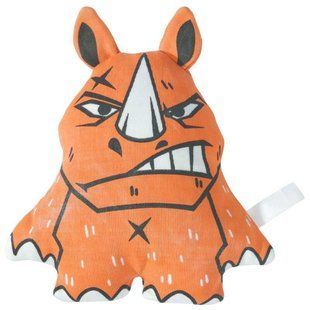 M-Pets (М-Петс) Savage Rhino - Игрушка Носорог для собак, Оранжевый, 22х19 см