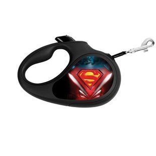 Collar (Коллар) WAUDOG Roulette Leash - Повідець-рулетка для собак з малюнком "Супермен Лого" XS Чорний