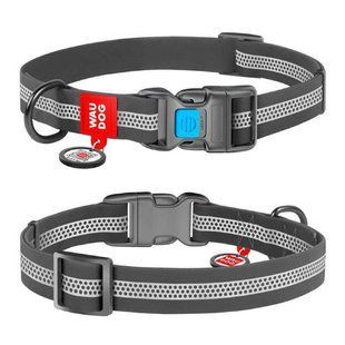 Collar (Колар) WAUDOG Waterproof - Нашийник для собак водостійкий світловідбиваючий з пластиковою застібкою фастекс та QR-паспортом 1,5х23-35 см Помаранчевий