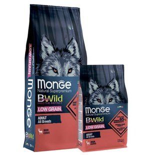 Monge (Монж) BWild Low Grain Wild Deer Adult All Breeds - Низкозерновой сухой корм из мяса оленя для взрослых собак всех пород 2,5 кг