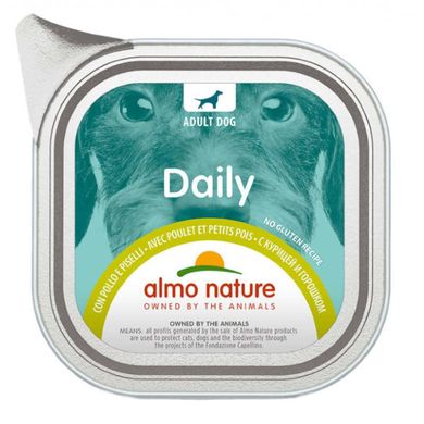 Almo Nature (Альмо Натюр) Daily Adult Dog Chicken&Peas - Консервований корм з куркою та горошком для дорослих собак 100 г