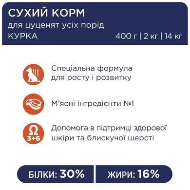 Club 4 Paws (Клуб 4 Лапы) Premium Puppy All Breeds Chicken - Сухой корм с курицей для щенков собак различных пород, 2 кг