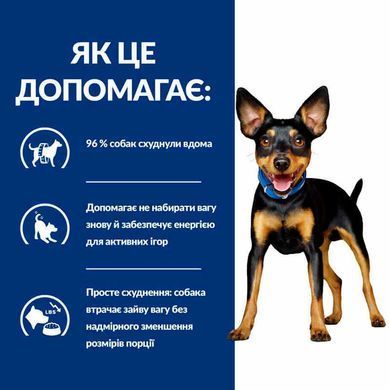 Hill's (Хиллс) Prescription Diet Metabolic Mini Weight Loss&Maintenance - Корм-диета с курицей для контроля и снижения веса у собак мелких пород, 1 кг