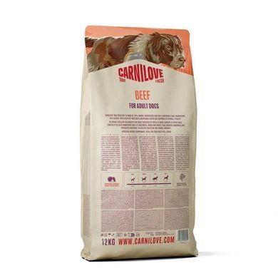 Carnilove (Карнилав) True Fresh Beef - Сухой корм с говядиной для собак, 4 кг