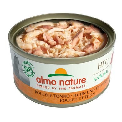 Almo Nature (Альмо Натюр) HFC Natural Adult Cat Chicken&Tuna - Консервированный корм с курицей и тунцом для взрослых кошек (кусочки в желе) 70 г