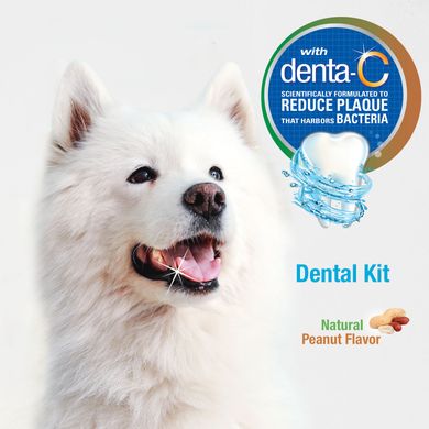 Nylabone (Нилабон) Advanced Oral Care - Набор ухода за зубами для собак с натуральным ароматом арахиса