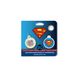 Адресник для собак и котов металлический WAUDOG Smart ID c QR паспортом, рисунок "Супермен-герой", круг, Д 25 мм, Русско-английский
