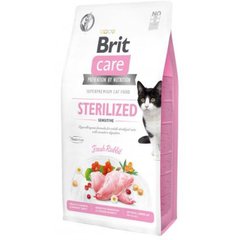 Brit Care (Бріт Кеа) Cat Grain-Free Sterilized Sensitive - Сухий беззерновий корм з кроликом для дорослих стерилізованих кішок з чутливою травною системою 400 г