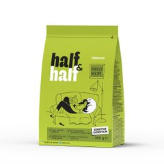 Half&Half (Хаф энд Хаф) сухой корм для кошек с чувствительным пищеварением, с индейкой, 300 г