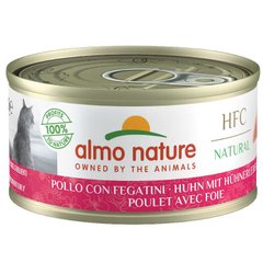 Almo Nature (Альмо Натюр) HFC Natural Adult Cat Chicken&Liver - Консервированный корм с курицей и печенью для взрослых кошек (кусочки в желе) 70 г
