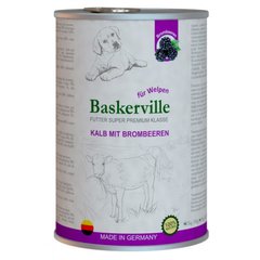 Baskerville (Баськервіль) Super Premium Kalb Mit Brombeeren - Консерви c телятиною і ожиною для цуценят 400 г