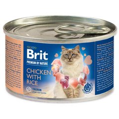 Brit Premium (Брит Премиум) by Nature Chicken with Rice - Влажный корм с курицей и рисом для взрослых котов (паштет) 200 г