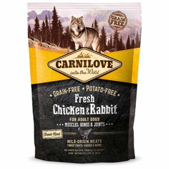 Carnilove (Карнилав) Fresh Chicken & Rabbit for Adult Dog - Беззерновой корм с курицей и кроликом для взрослых собак 1,5 кг