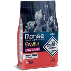 Monge (Монж) BWild Low Grain Wild Deer Puppy&Junior All Breeds - Низькозерновий сухий корм з олениною для цуценят всіх порід 2,5 кг