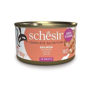 Schesir (Шезір) Salmon Natural Style - Консервований корм з лососем для дорослих котів (шматочки у власному соку) 85 г