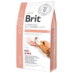 Brit Gf Veterinary Diet (Брит Ветеринари Диет) Dog Renal - Беззерновая диета при почечной недостаточности с яйцом, горохом и гречкой для собак, 2 кг