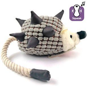 Flamingo (Фламінго) Hedgehog Plush - Іграшка їжачок з мотузковим хвостом для собак, з пищалкою