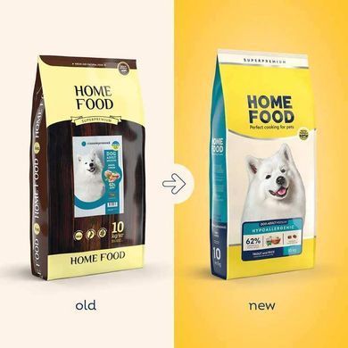 Home Food (Хоум Фуд) Hypoallergenic Adult Medium - Гипоаллергенный сухой корм с форелью и рисом для собак средних пород с белой шерстью, 1,6 кг