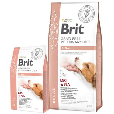 Brit GF Veterinary Diet (Бріт Ветерінарі Дієт) Dog Renal - Беззернова дієта при нирковій недостатності з яйцем, горохом і гречкою для собак 2 кг