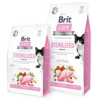 Brit Care (Брит Кеа) Cat Grain-Free Sterilized Sensitive - Сухой беззерновой корм с кроликом для взрослых стерилизованных кошек с чувствительной пищеварительной системой 400 г