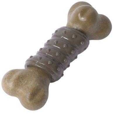 M-Pets (М-Петс) Chewood Dog toy Small Bone with rubber - Іграшка Маленька кістка з гумою для собак, Коричневий, S