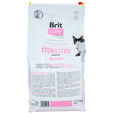 Brit Care (Бріт Кеа) Cat Grain-Free Sterilized Sensitive - Сухий беззерновий корм з кроликом для дорослих стерилізованих кішок з чутливою травною системою, 400 г