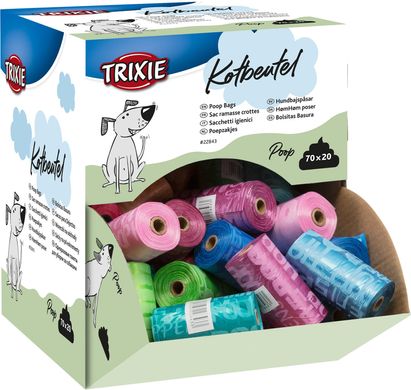 Trixie (Трикси) Цветные пакеты для уборки за собаками, 1 рулон / 20 пакетов