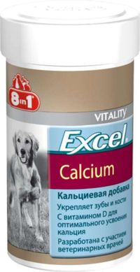 8in1 (8в1) Vitality Excel Calcium - Кальциевая добавка для собак, способствующая укреплению зубов и костей 155 шт.