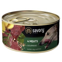 Savory (Сейвори) Dog Gourmand 4 meats - Влажный корм с четырьмя видами мяса для взрослых собак гурманов всех пород 100 г