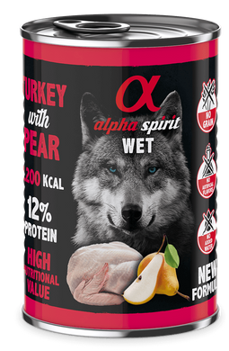 Alpha Spirit (Альфа Спіріт) Turkey with Pear - Вологий корм для дорослих собак із індичкою та грушами 400 г