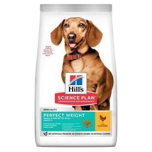 Hill's (Хиллс) Science Plan Adult Light Perfect Weight Small & Mini - Сухой корм с курицей для взрослых собак мелких и мини пород от 1 года 1,5 кг