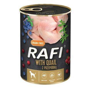 Rafi (Рафі) Dog with Quail - Консервований корм з перепілкою, лохиною та журавлиною для дорослих собак (паштет), 400 г