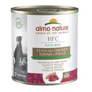 Almo Nature (Альмо Натюр) HFC Natural Adult Dog Tuna&Chicken - Консервований корм з тунцем та куркою для дорослих собак (шматочки в соусі), 280 г