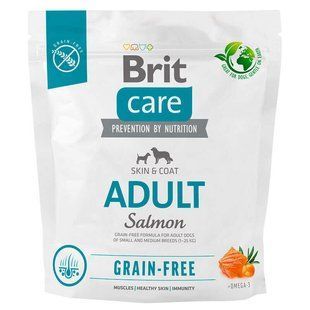 Brit Care (Брит Кеа) Dog Grain-free Adult Small and Medium Salmon - Сухой беззерновой корм с лососем для собак малых и средних пород, 1 кг