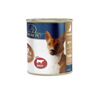 Premium Pet (Премиум Пет) Meat Pate With Beef - Консервированный корм с говядиной для взрослых собак (кусочки в паштете), 415 г