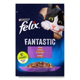 Felix (Феликс) Fantastic - Влажный корм с ягненком для котов (кусочки в желе) 85 г
