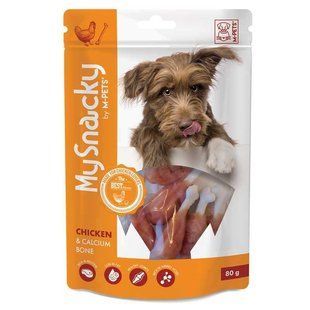 M-Pets (М-Петс) Chicken&Calcium Bone - Лакомства Косточки с курицей и кальцием для собак, 80 г