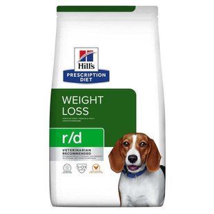 Hill's (Хиллс) Prescription Diet r/d Weight Loss (Weight Reduction) - Корм-диета c курицей для собак, способствующая потере веса при ожирении, 10 кг