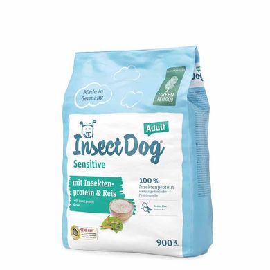 Green Petfood (Грин Петфуд) InsectDog Sensitive Adult - Сухой корм для взрослых собак с протеином насекомых и рисом 900 г