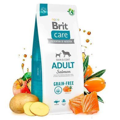 Brit Care (Брит Кеа) Dog Grain-free Adult Small and Medium Salmon - Сухой беззерновой корм с лососем для собак малых и средних пород, 1 кг