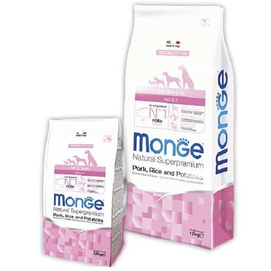 Monge (Монж) DOG All breeds Adult - Сухой корм со свининой, рисом и картофелем для взрослых собак всех пород 2,5 кг