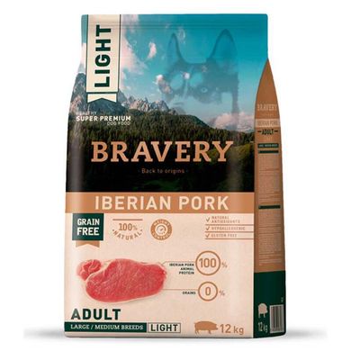 Bravery (Бравері) Iberian Pork Adult Large/Medium - Сухий беззерновий корм з іберійською свининою для дорослих собак середніх та великих порід 4 кг