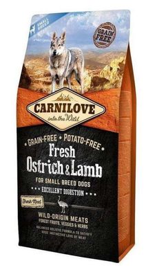 Carnilove (Карнилав) Fresh Ostrich & Lamb for Small Breed Dogs - Сухой корм с мясом страуса и ягненка для взрослых собак малых пород 1,5 кг