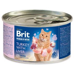 Brit Premium (Брит Премиум) by Nature Turkey with Liver - Влажный корм с индейкой и печенкой для взрослых котов (паштет) 200 г