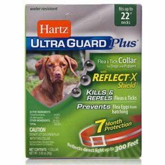 Hartz (Хартц) Ultra Guard Plus Flea&Tick Collar For Dogs And Puppies Reflekt-Х Shield - Ошейник со светоотражающей полосой от блох и клещей для собак 55 см Оранжевый