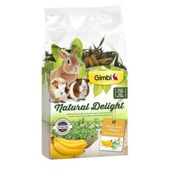 Gimpet (ДжімПет) Gimbi Natural Delight - Трав'яний мікс для гризунів, овес і банан 100 г